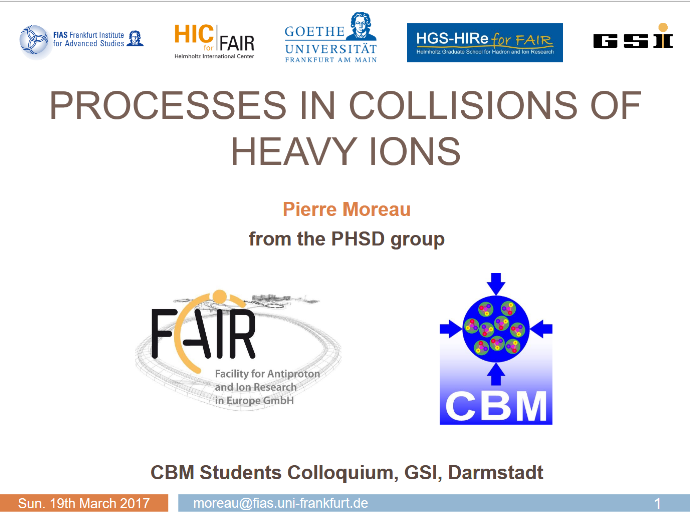 Cover: Processes in collisions of heavy ions
