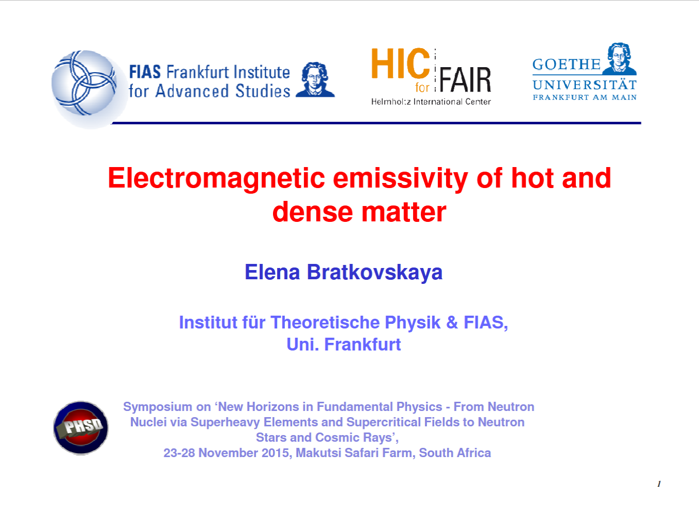 Cover: Electromagnetic emissivity of hot and dense matter